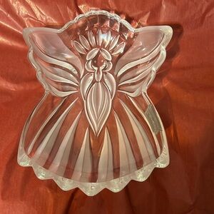 Gorham Holiday Crystal Angel Dish